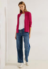 Cecil Zip Up Waffle Knit Cardigan, Coral Melange