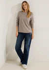 Cecil Textured Drawstring Sweater, Taupe Melange