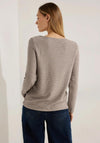 Cecil Textured Drawstring Sweater, Taupe Melange