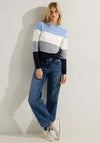 Cecil Colour Block Stripe Knitted Sweater, Real Blue