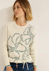 Cecil Floral Dot Print Knit Sweater, Raw Sand Beige