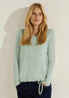 Cecil Drawstring Hem Melange Sweater, Clear Sage Green