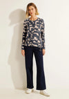 Cecil Letter Print Soft Knit Top, Night Sky Melange