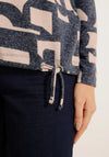 Cecil Letter Print Soft Knit Top, Night Sky Melange