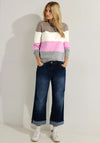 Cecil Colour Block Stripe Knitted Sweater, Taupe