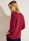 Cecil Drawstring Hem Melange Sweater, Casual Red