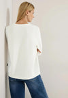 Cecil Round Neck Textured Top, Vanilla White