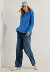 Cecil Basic Crew Neck Sweatshirt, Dynamic Blue