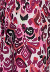 Cecil Ornament Print Three Quarter Length Wide Trousers, Bloomy Pink