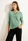 Cecil Slit Neckline Tunic Top, Clear Say Green