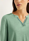 Cecil Slit Neckline Tunic Top, Clear Say Green