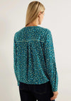 Cecil Minimal Print Blouse, Deep Lake Green