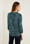 Cecil Quarter Zip Floral Print Tunic Top, Deep Lake Green