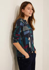 Cecil Graphic Graphic Print Top, Night Sky Blue