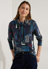 Cecil Drawstring Neckline Print Sweatshirt, Night Sky Blue