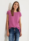 Cecil Print Top with Knot Detail, Pink