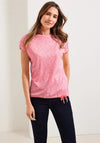 Cecil Floral Ruched Shoulder T-Shirt, Soft - Pink McElhinneys