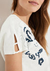 Cecil Ornament Print T-Shirt, Vanilla White