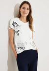 Cecil Ornament Print T-Shirt, Vanilla White