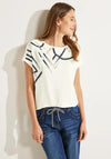 Cecil “Stay You” Print Top, Vanilla White