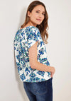 Cecil Ornament Print Top, White Multi