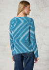 Cecil Jacquard Feather Yarn Jumper, Blue