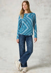 Cecil Jacquard Feather Yarn Jumper, Blue