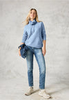 Cecil Shawl Collar Sweatshirt, Blue Melange