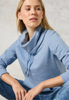 Cecil Shawl Collar Sweatshirt, Blue Melange