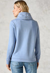 Cecil Shawl Collar Sweatshirt, Blue Melange