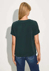 Cecil V Neck Modal Short Sleeve Sweatshirt, Dark Green