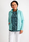 Cecil Zip Up Sweater, Turquoise