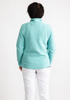 Cecil Zip Up Sweater, Turquoise