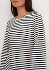 KAFFE Kaliddy Striped T-Shirt, Black & White