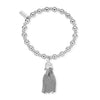 ChloBo Mini Small Ball Tassel Bracelet, Silver