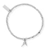 ChloBo Mini Cube Double Feather Bracelet, Silver