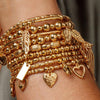 Chlobo Mini Small Ball Double Angel Wing Bracelet, Gold