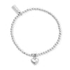 Chlobo Cute Charm Puffed Heart Bracelet, Silver