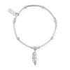 Chlobo Cute Mini Filigree Feather Bracelet, Silver