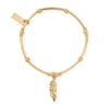 ChloBo Mini Noodle Ball Filigree Feather Bracelet, Gold