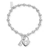 ChloBo Mini Small Ball Lock & Key Bracelet, Silver