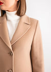 Christina Felix Classic Tailored Wool Cashmere Blend Long Coat, Camel