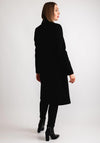 Christina Felix Classic Tailored Wool Cashmere Blend Long Coat, Black