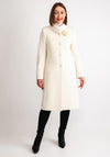 Christina Felix Flower Applique Long Coat, Cream