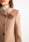 Christina Felix Flower Applique Long Coat, Camel