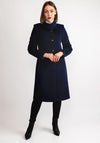 Christina Felix Flower Applique Long Coat, Navy