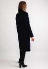 Christina Felix Flower Applique Long Coat, Navy