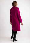 Christina Felix Flower Applique Long Coat, Fuchsia