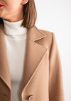 Christina Felix Notch Collar Wool Cashmere Blend Long Coat, Camel