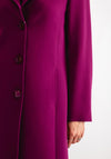 Christina Felix Classic Tailored Buttoned Long Coat, Purple